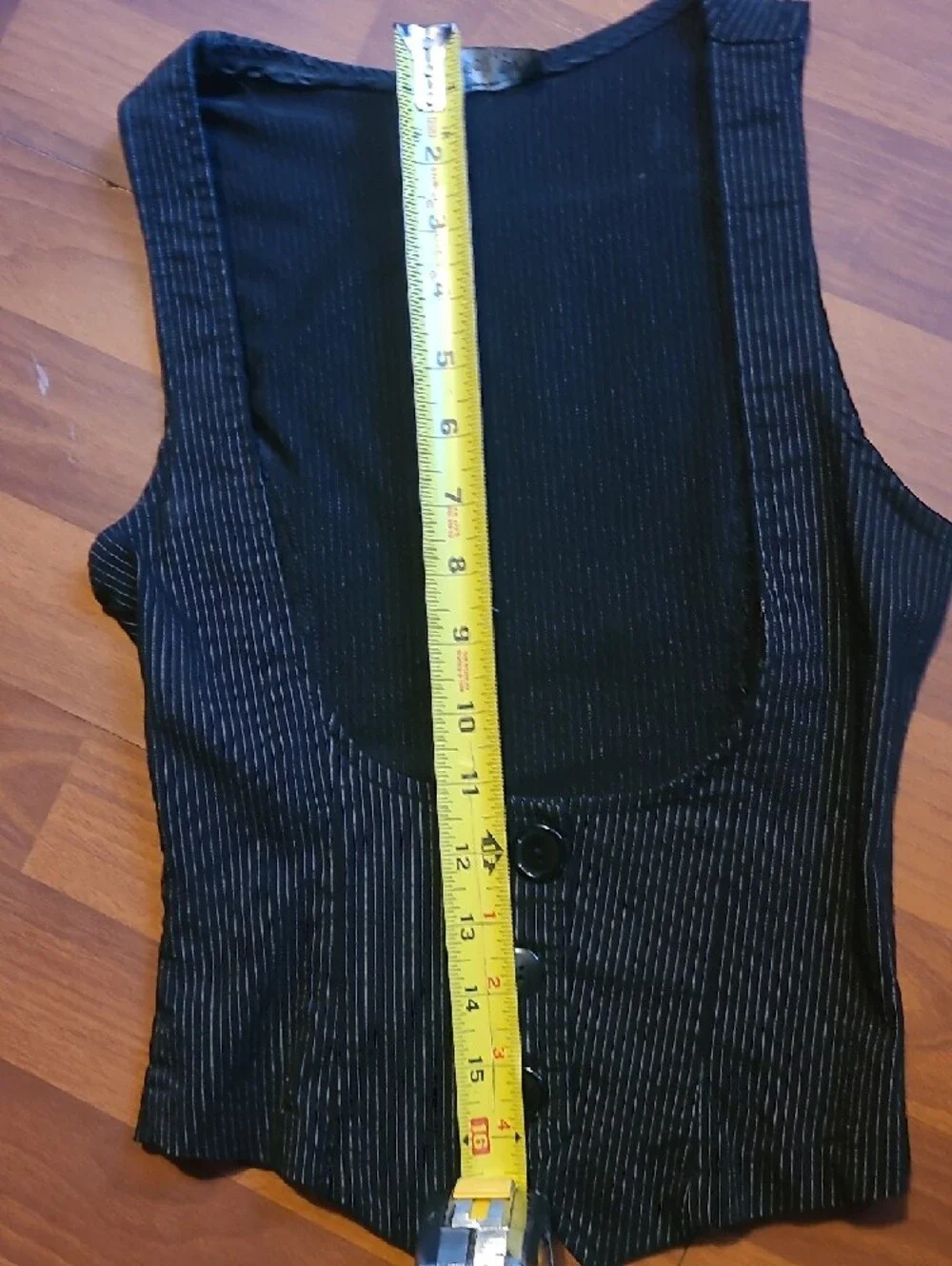 Lovely Day Black Pinstripe Button Front Vest - Picture 6 of 7